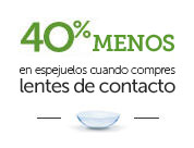 oferta de pearle vision - 40% de descuento en gafas, si compras lentes de contacto